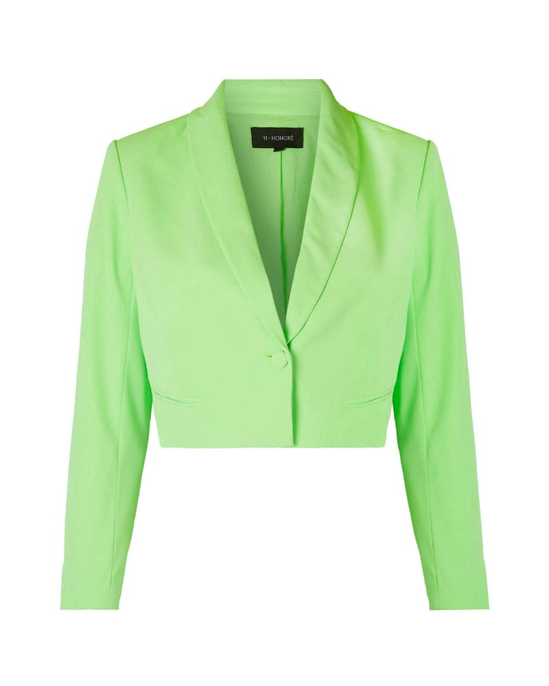 Cropped green blazer top